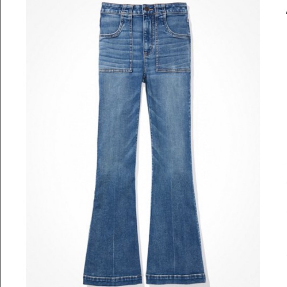 American Eagle Outfitters Women's Medium Blue Flare Jeans